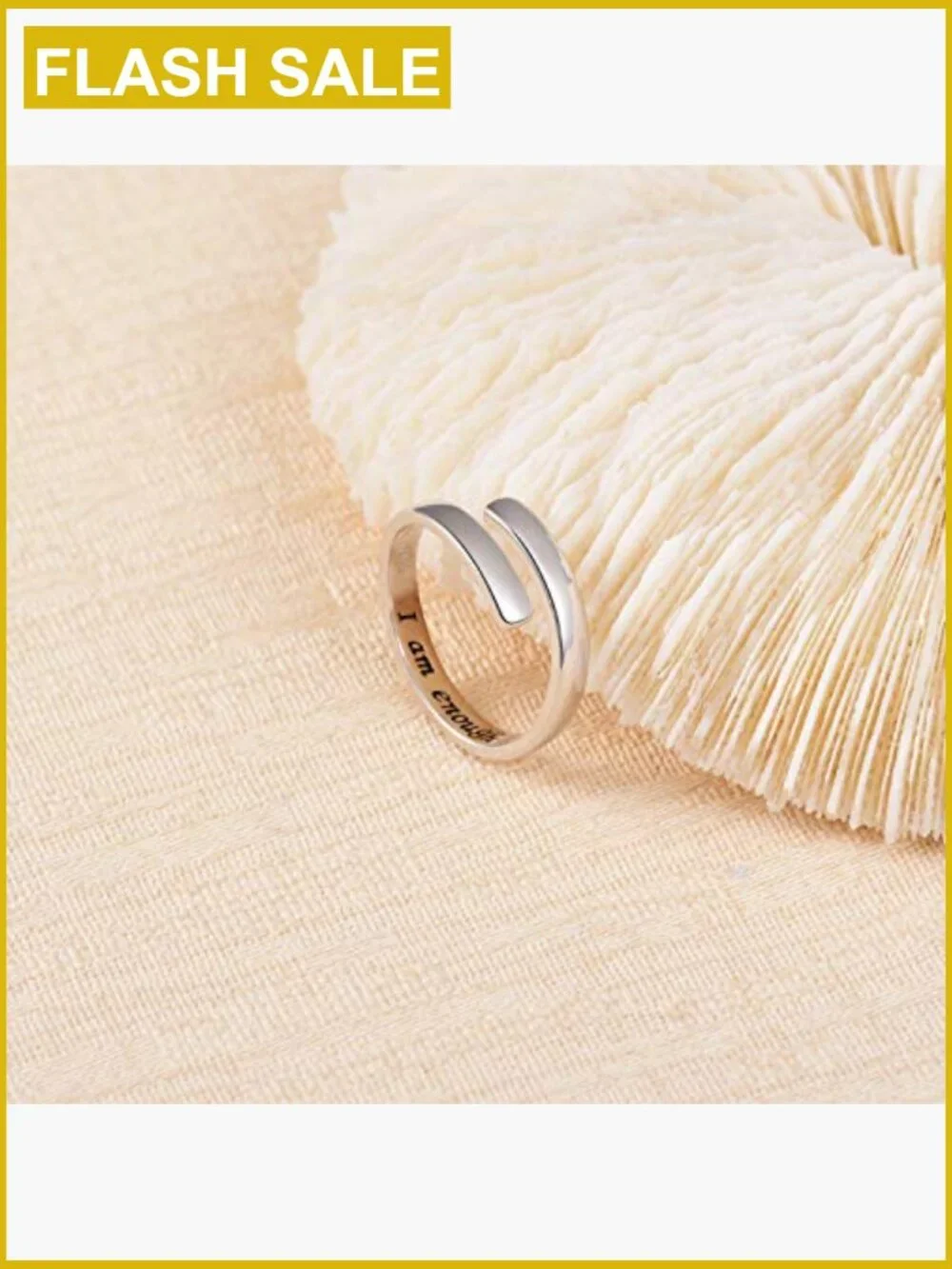 925 Sterling Silver Adjustable Inspirational Ring Gift for Women